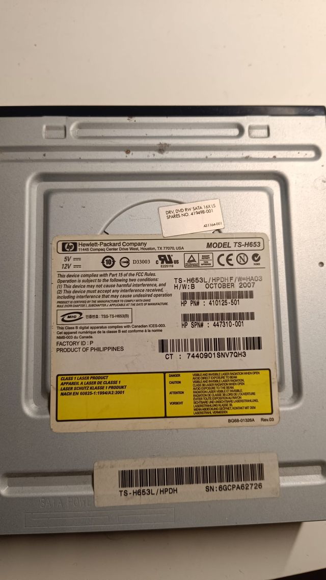 Grabadora de DVD Samsung TS-H653 – SATA
