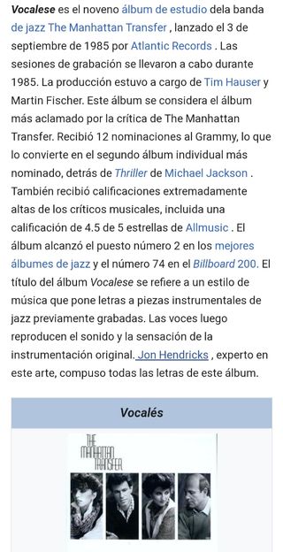 LP-The Manhattan Transfer: "Vocalese" (1985)