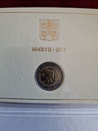 Moneta commemorativa 2 E. VATICANO 2017.