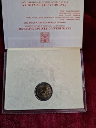 Moneta commemorativa 2 E. VATICANO 2017.