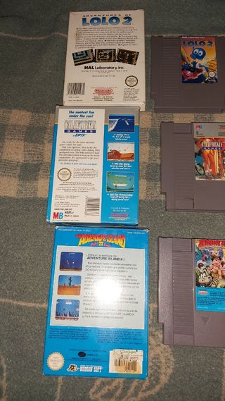 Pack 3 juegos nintendo nes en caja
