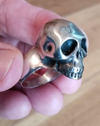 ANILLO PLATA CALAVERA 22 MM INTERIOR.