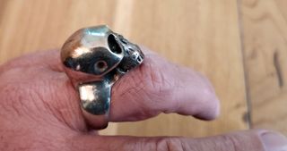 ANILLO PLATA CALAVERA 22 MM INTERIOR.