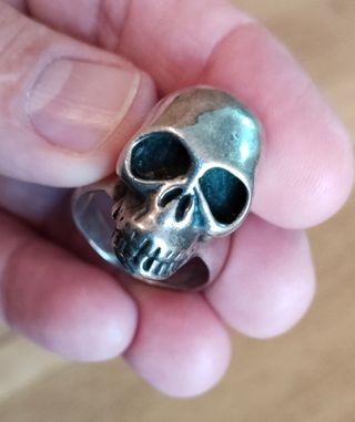ANILLO PLATA CALAVERA 22 MM INTERIOR.