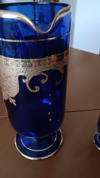 6 bicchieri antichi con caraffa