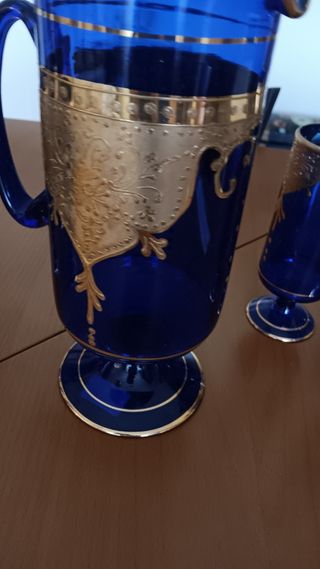 6 bicchieri antichi con caraffa