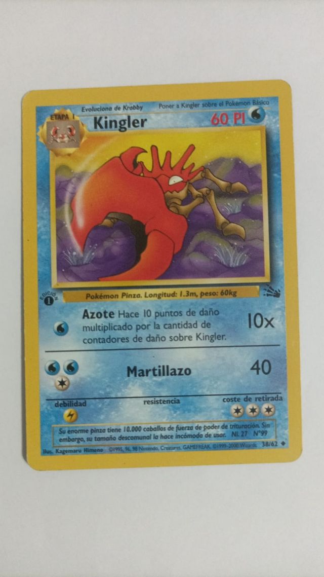 Carta Pokémon 1999 TCG 1° edición VARIOS 1