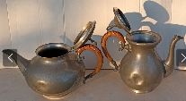 Teiera e caffettiera in peltro