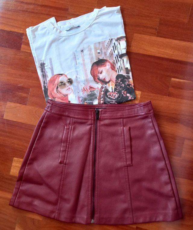 Minifalda burdeos