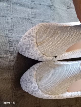 Zapato plata y encaje