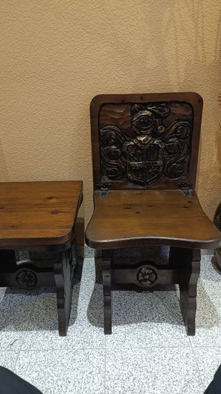 Silla taburete caoba antigüedad