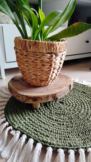 ALFOMBRA ARTESANAL TEJIDA ALGODÓN NUEVA