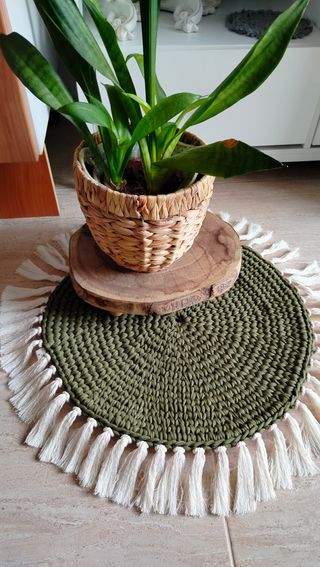 ALFOMBRA ARTESANAL TEJIDA ALGODÓN NUEVA