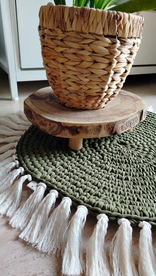 ALFOMBRA ARTESANAL TEJIDA ALGODÓN NUEVA