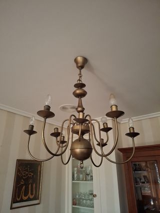 Lámpara de bronce 9 brazos