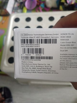 Móvil Honor 70 Lite precintado 128GB