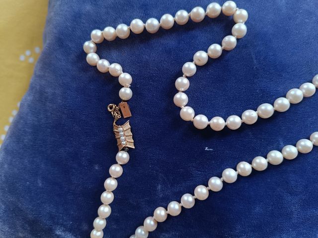 Collar perlas naturales broche de oro