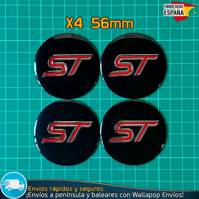 X4 Emblemas Ford ST Pegatinas 56mm Tapas Tapacubos