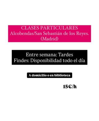 Clases Particulares Profesora particular.