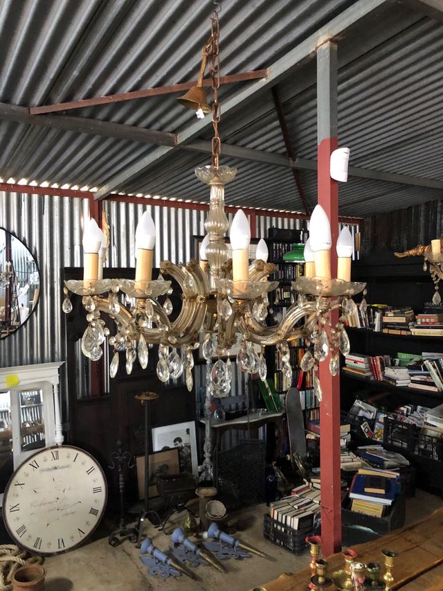 Lámpara de cristal antigua