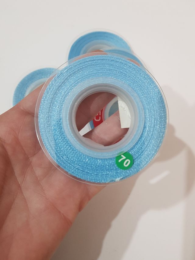 5 rollos de lazo azul de de 6mm