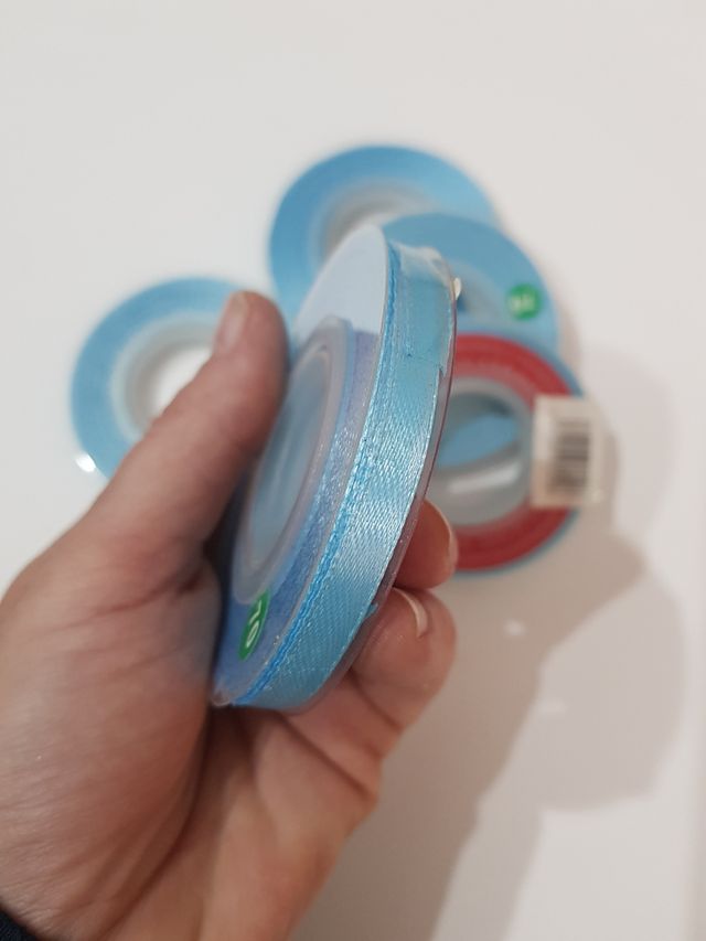 5 rollos de lazo azul de de 6mm