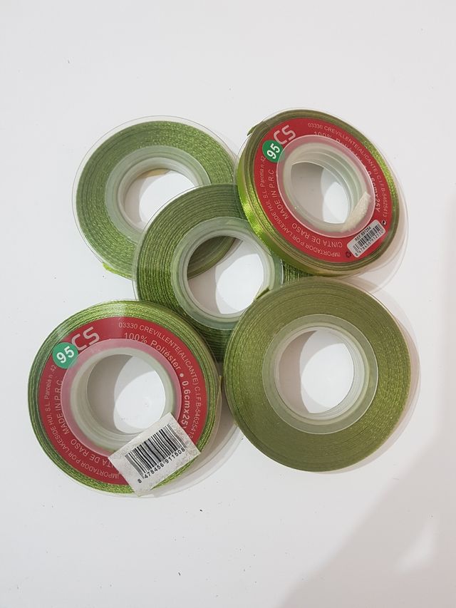 5 rollos lazo verde oliva
