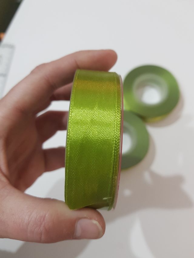 3 rollos lazo verde manualidades