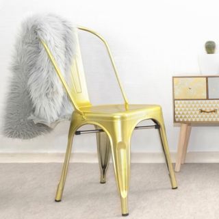 Pack x 2 Sillas BETA Apilables Doradas NUEVAS