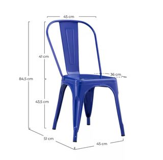 Pack x 4 Sillas BETA Apilables Azules NUEVAS