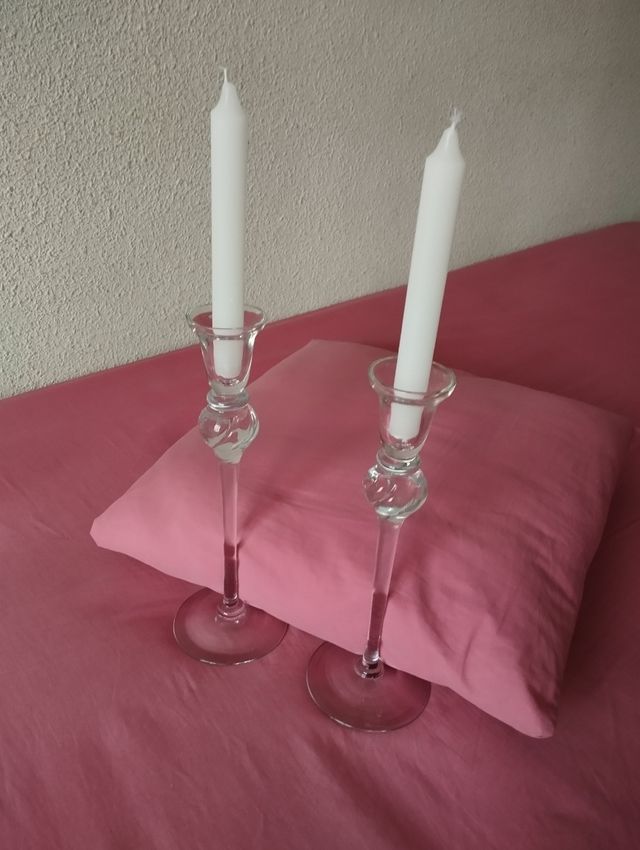 Portavelas - Candelabros cristal altos 26 cms