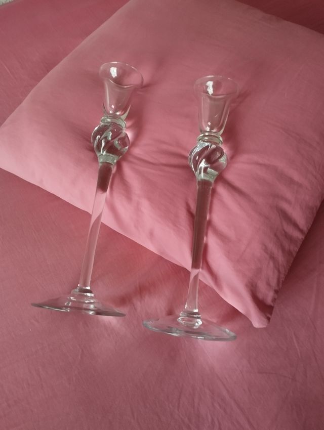 Portavelas - Candelabros cristal altos 26 cms