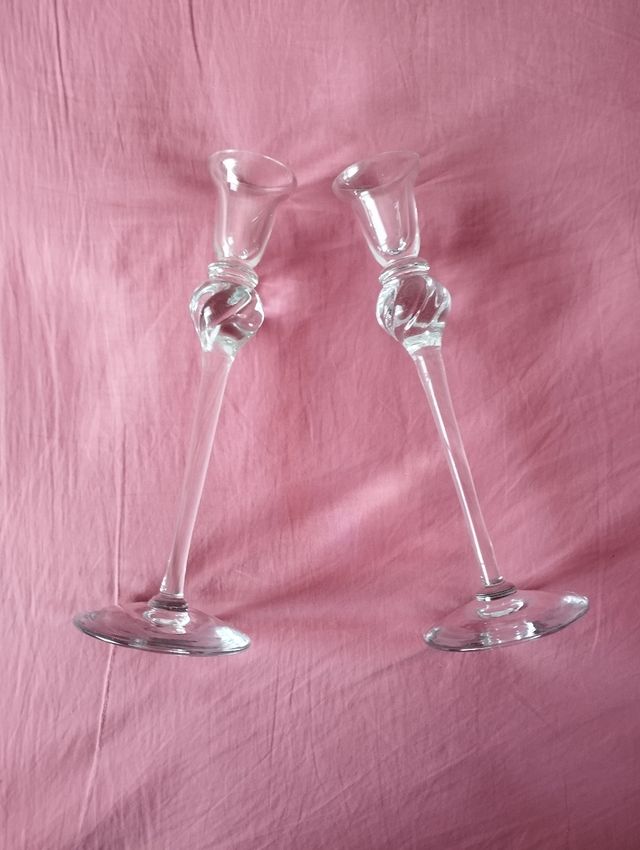 Portavelas - Candelabros cristal altos 26 cms