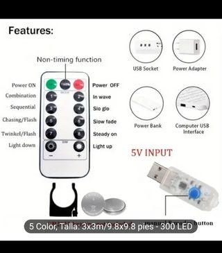 Cortina de luces con mando