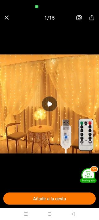 Cortina de luces con mando