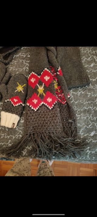 Conjunto invierno gorro, manoplas,bufand