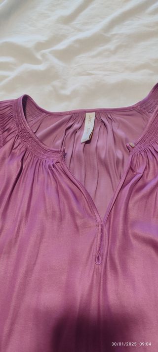 Camisa satén rosa