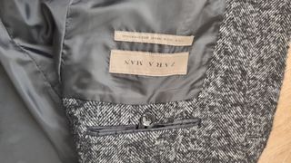 Abrigo cruzado espiguilla hombre gris 