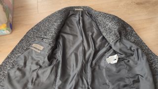 Abrigo cruzado espiguilla hombre gris 