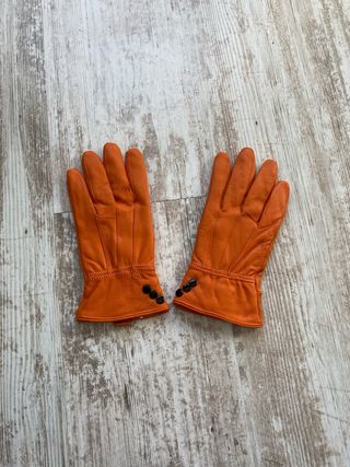 Guantes de puel mujer naranjas