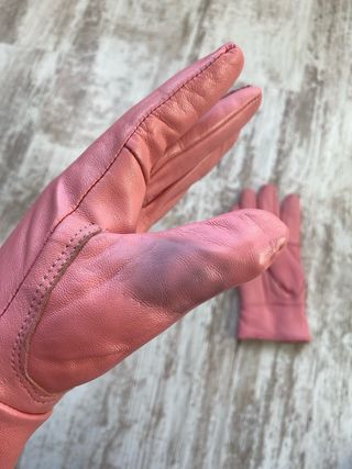 Guantes de piel mujer rosa