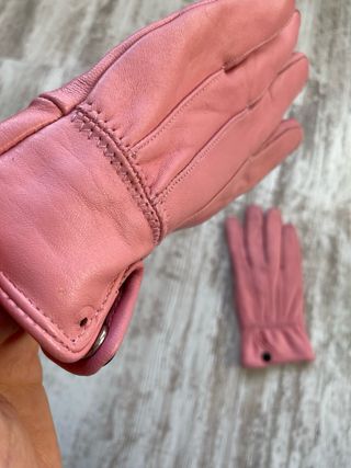 Guantes de piel mujer rosa
