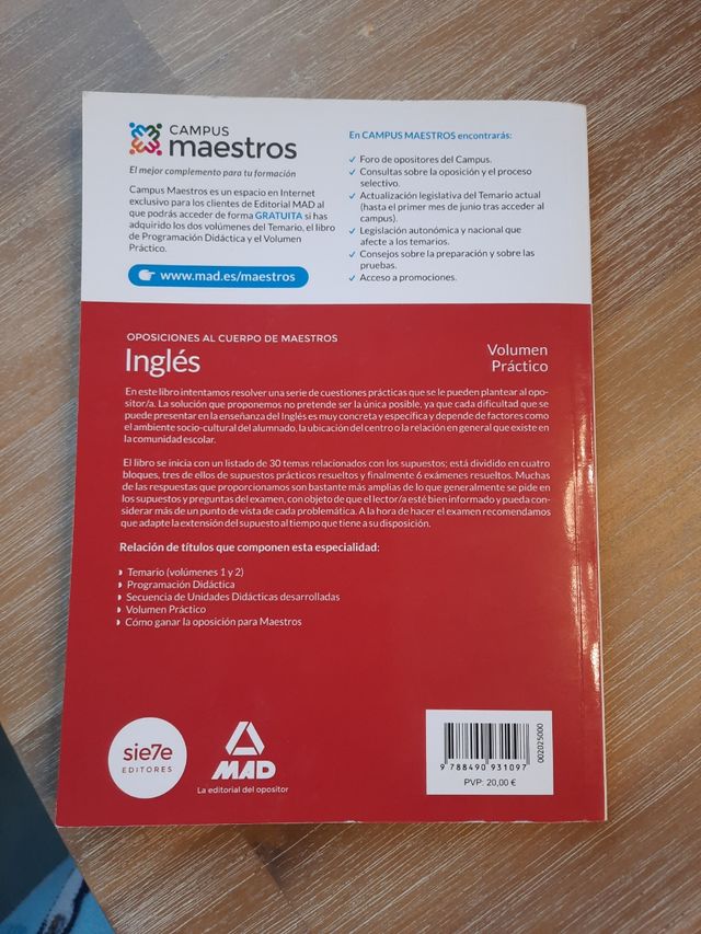 Cuerpo de Maestros Inglés. Volumen Práctico (Spanish Edition)