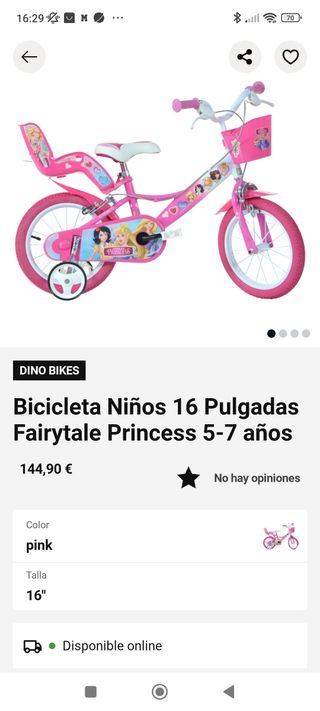 Bicicleta niña princesas