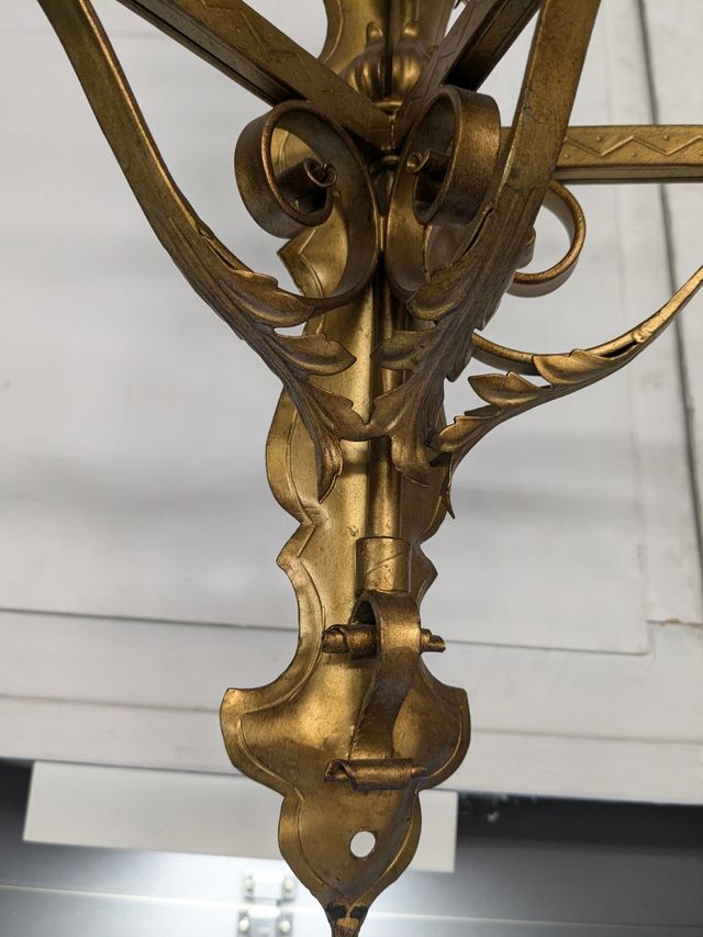 CANDELABRO FERRO DORATO 5 LUCI DA PARETE