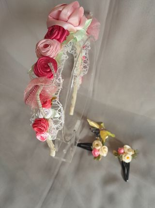 Diadema/corona de flores comunión, fiesta