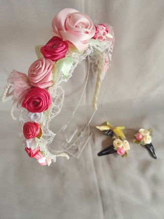 Diadema/corona de flores comunión, fiesta