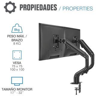 ★ Brazo Doble articulado Monitor 17"-32"