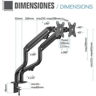 ★ Brazo Doble articulado Monitor 17"-32"