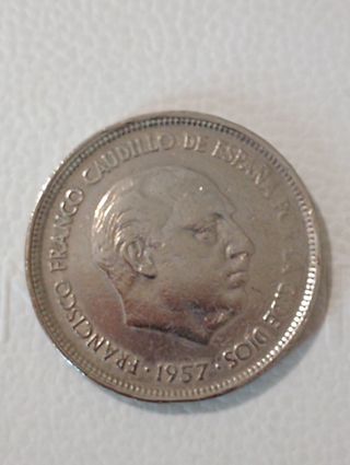 Moneda de España de Franco 25pts 1957*66*